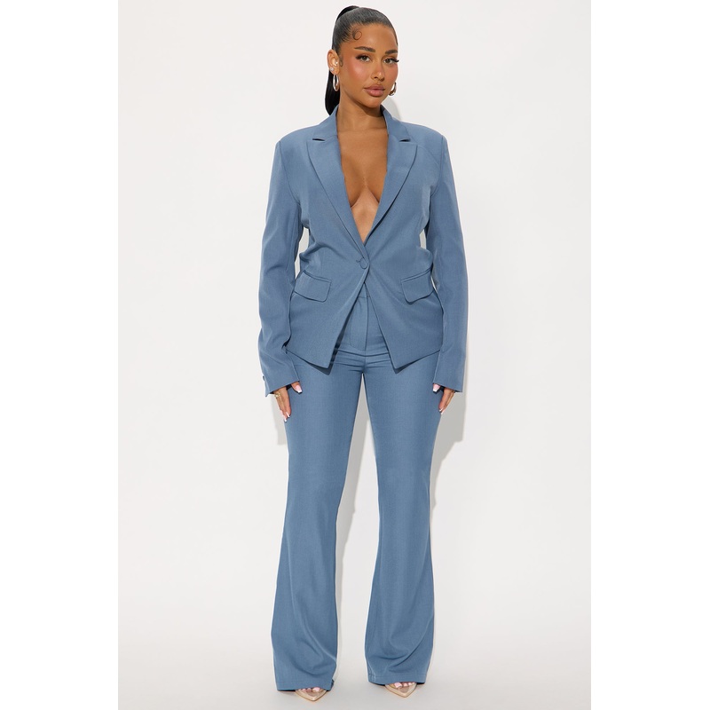 Breaking Even Flare Trouser – Slate Blue