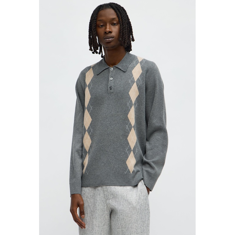 Edwin Polo Sweater – Dark Grey