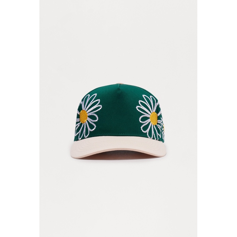 Wild Flower Two Tone Structured Snapback Hat – Green/combo