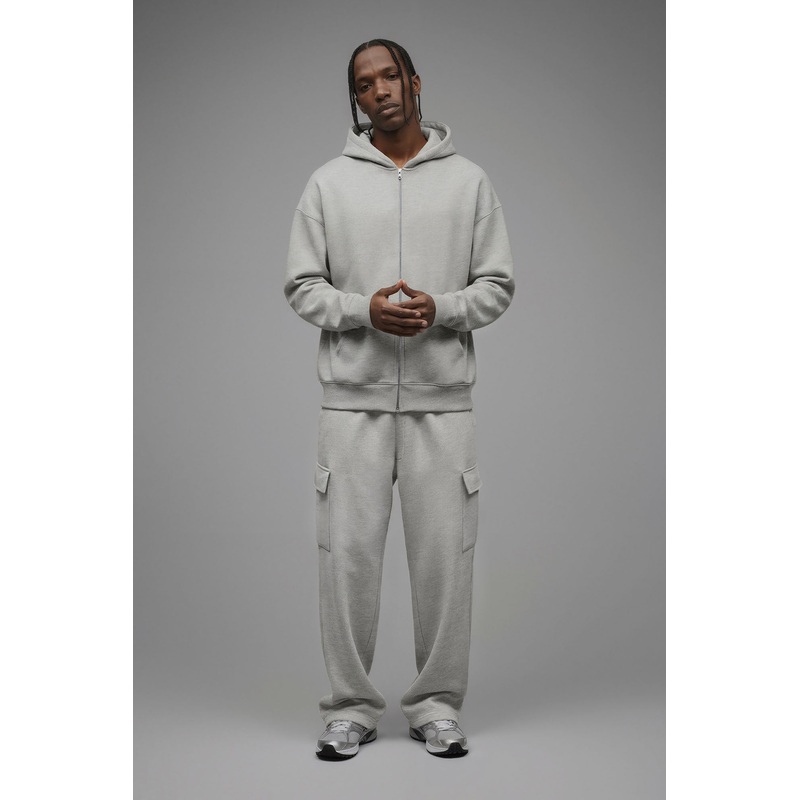 410 Baggy Cargo Sweatpants – Heather Grey