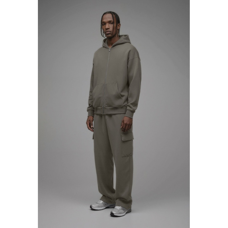 410 Baggy Cargo Sweatpants – Moss Grey