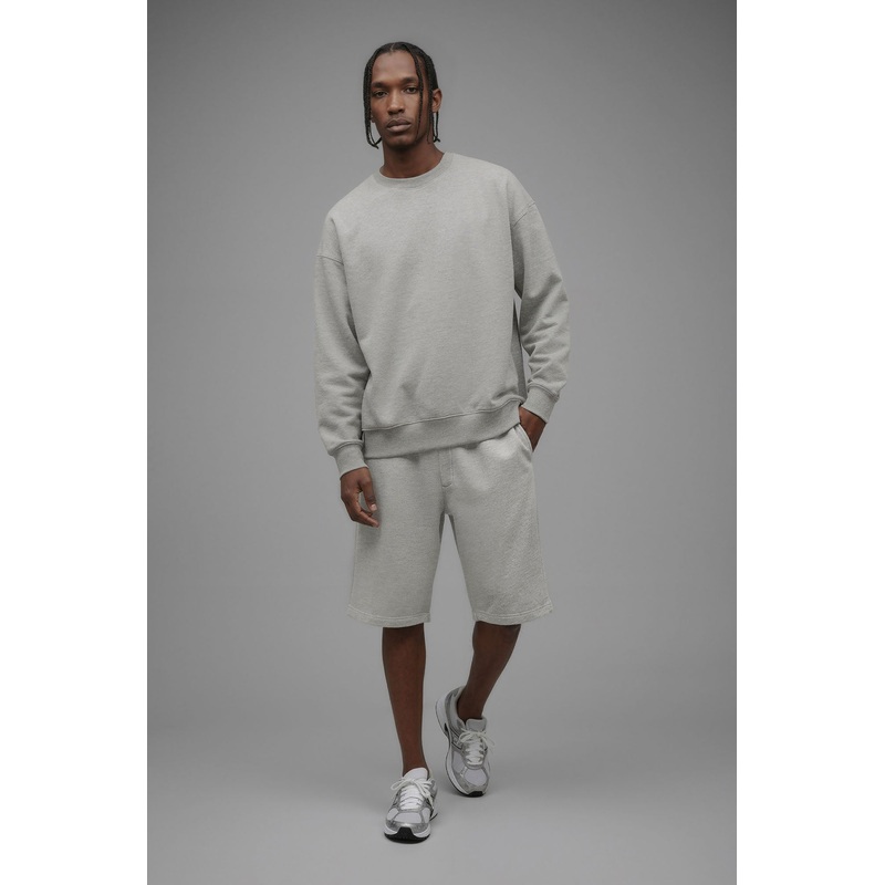 410 Oversized Crewneck – Heather Grey