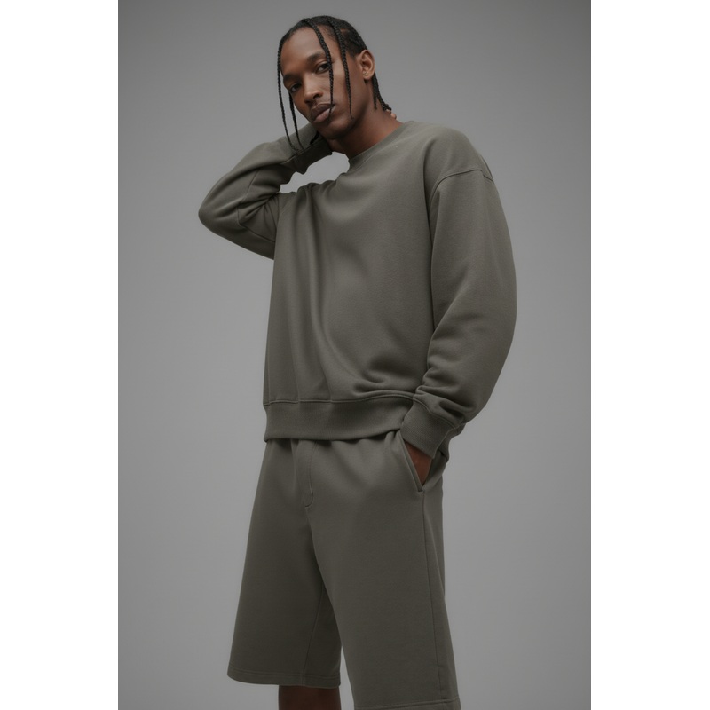 410 Oversized Crewneck – Moss Grey