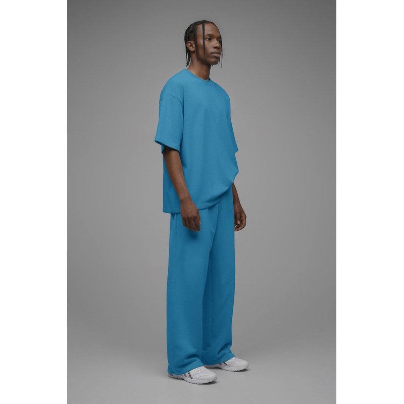 410 Oversized Fleece Tee – Blue