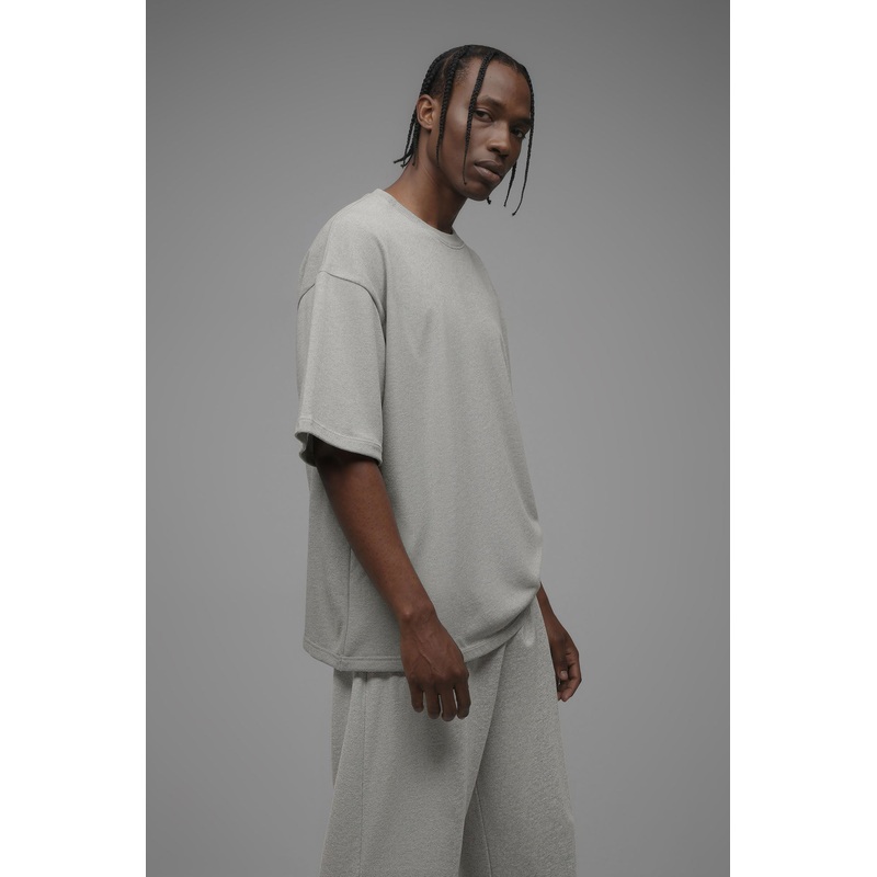 410 Oversized Fleece Tee – Heather Grey