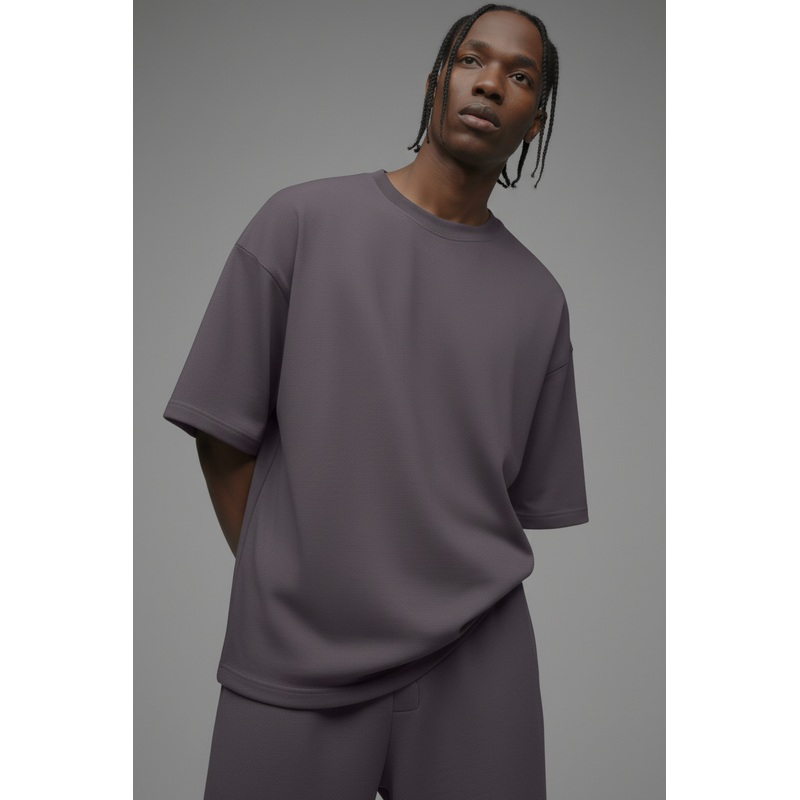 410 Oversized Fleece Tee – Purple