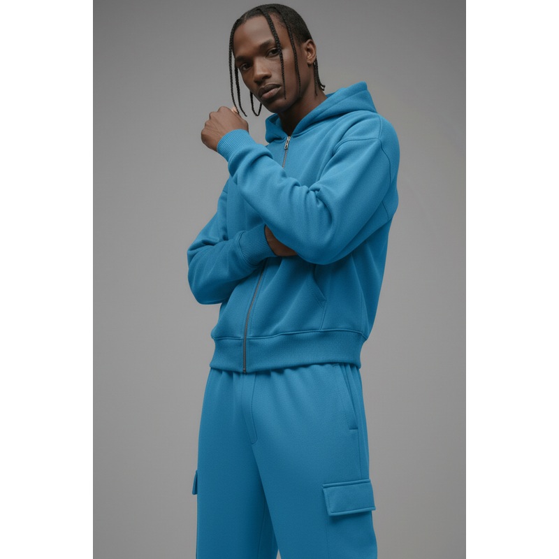410 Oversized Zip Hoodie – Blue