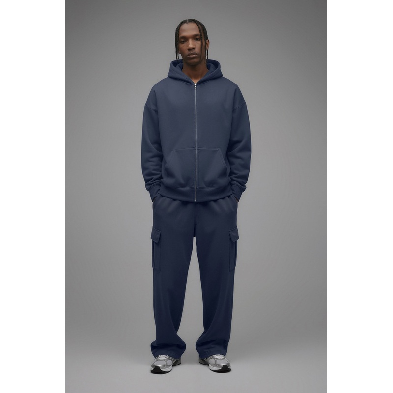 410 Oversized Zip Hoodie – Navy