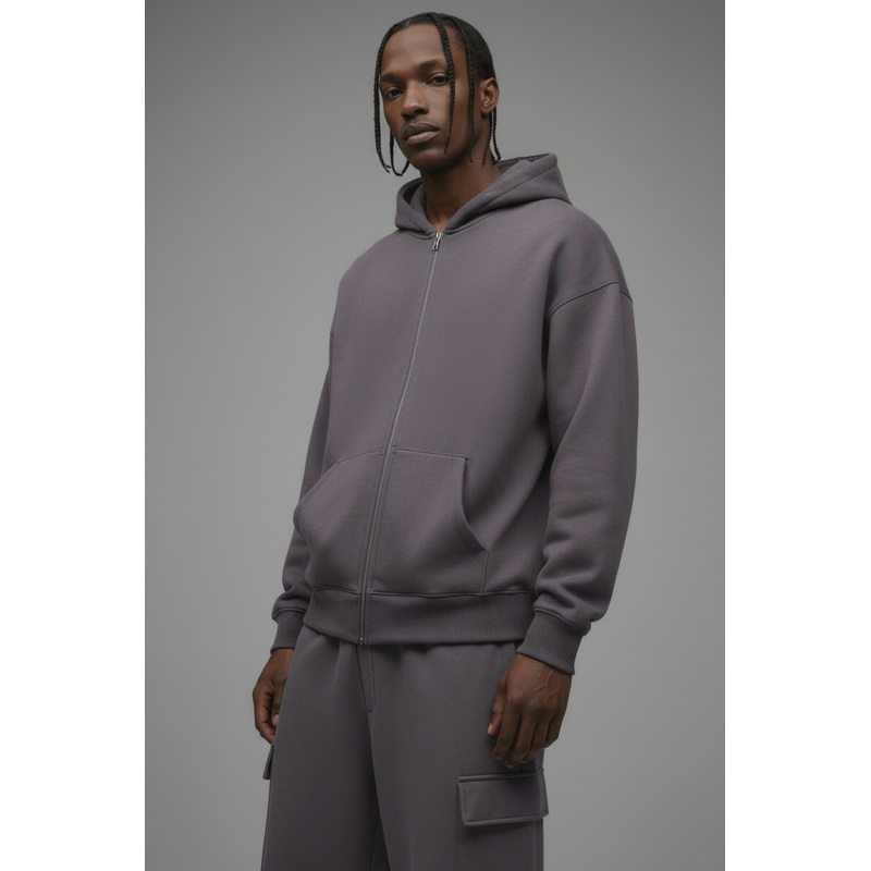 410 Oversized Zip Hoodie – Purple