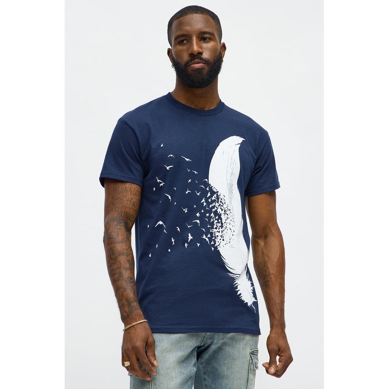 Birds Of A Feather Flock Short Sleeve Tee – Navy