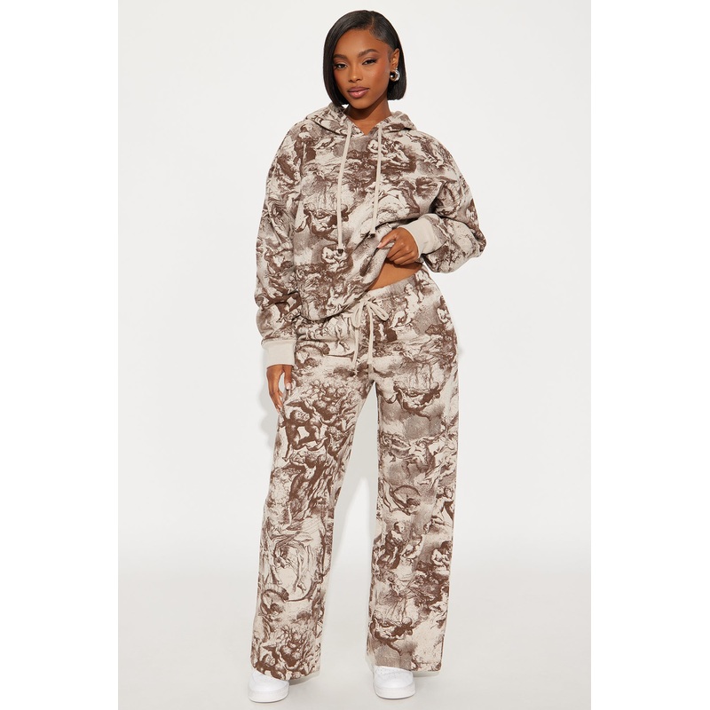 Heaven Made Fleece Wide Leg Pant – Taupe