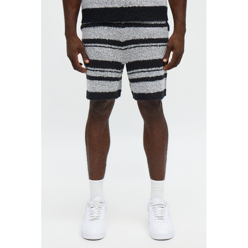 Meadows Striped Shorts – Black/Grey