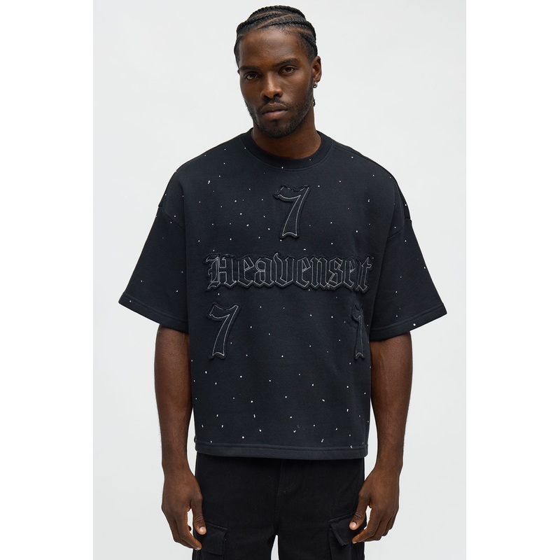 Relaxed Heavensent 777 Short Sleeve Tee – Black Wash