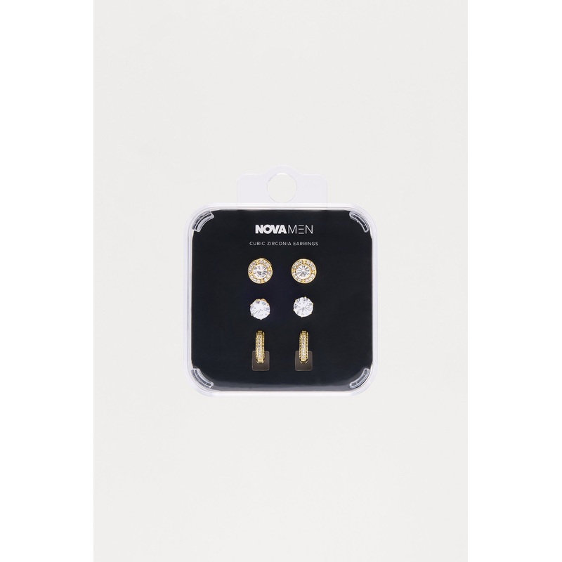 Stacked Up 3 Piece Earring Set – Gold