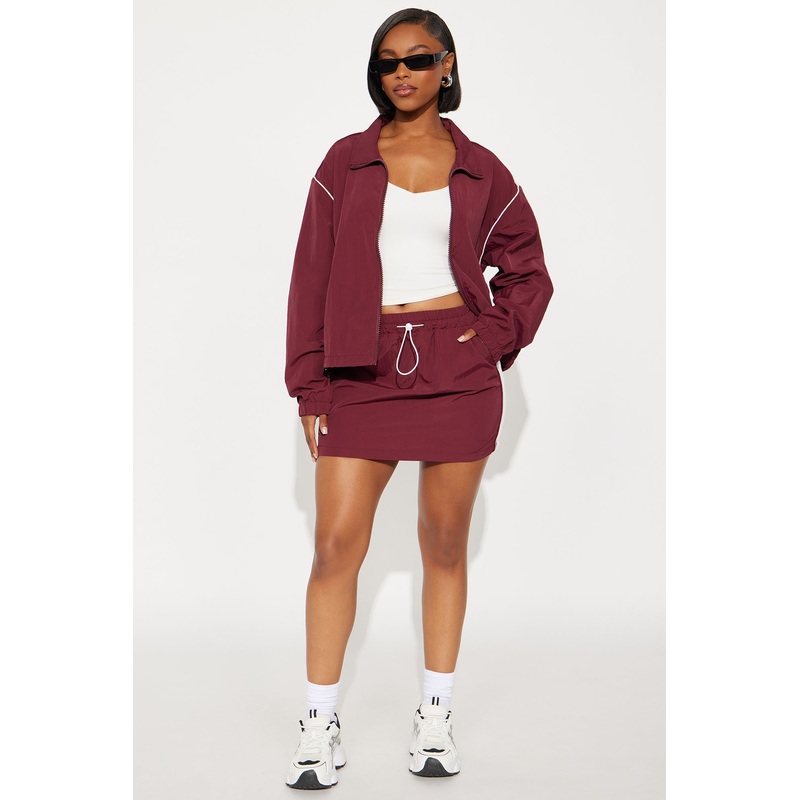 Tennis Court Ready Skirt Set – Burgundy/combo