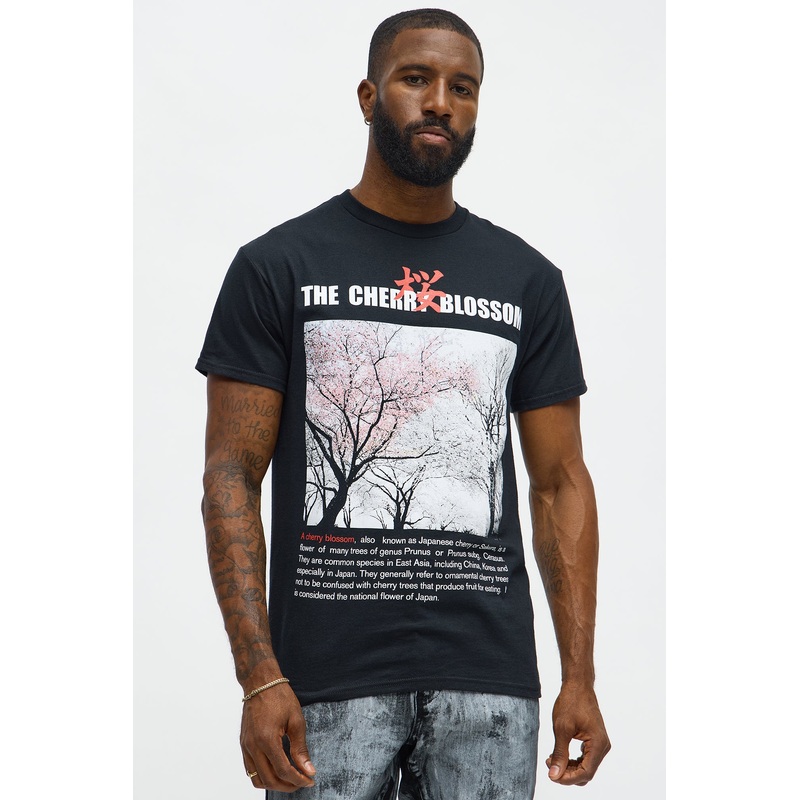 The Cherry Blossom Short Sleeve Tee – Black