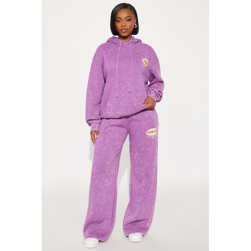 Tokyo Fleece Hoodie Set – Purple