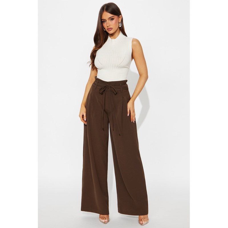 Always Ambitious Belted Trouser Pant 32 – Brown