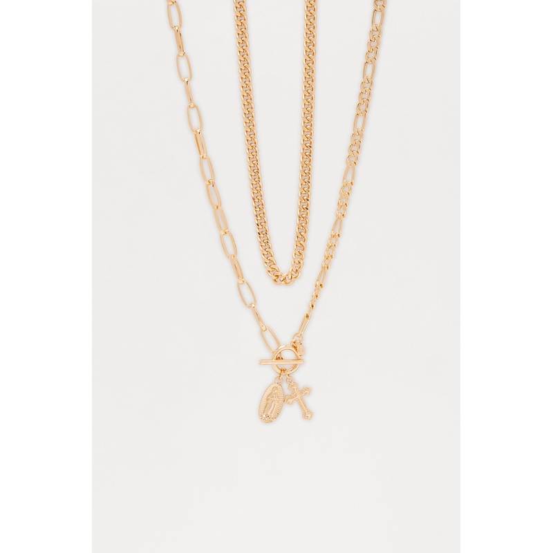 Rebellion Pendant Necklace Set – Gold