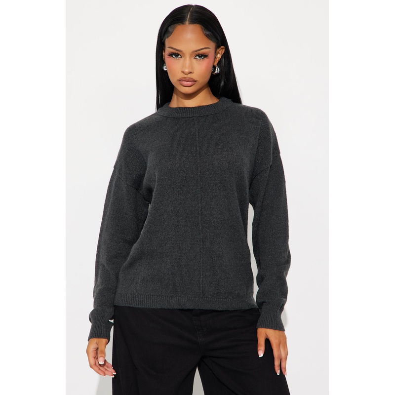 All Season Crew Neck Sweater – Charcoal