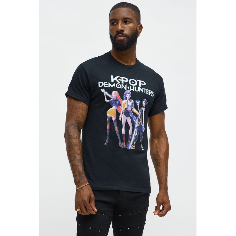 KPop Demon Hunters HUNTR Short Sleeve Tee – Black