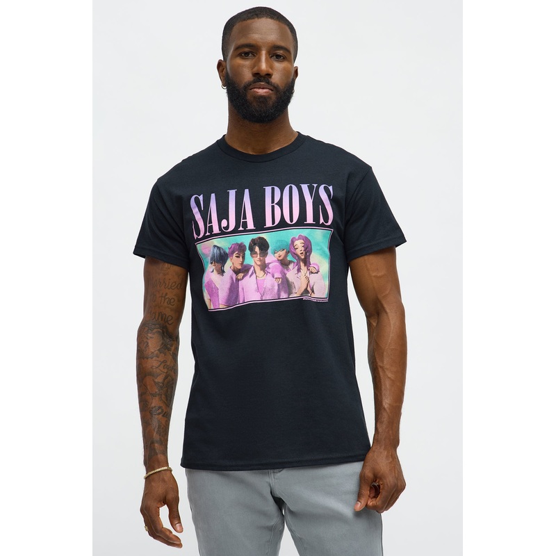 KPop Demon Hunters Saja Boys Short Sleeve Tee – Black