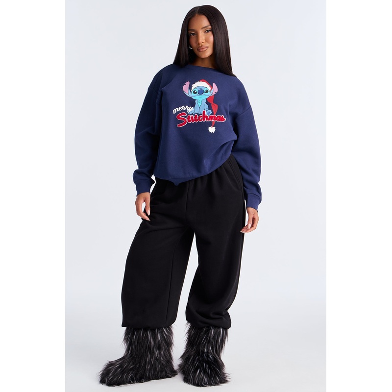 Stitchmas Crew Fleece Sweatshirt – Navy