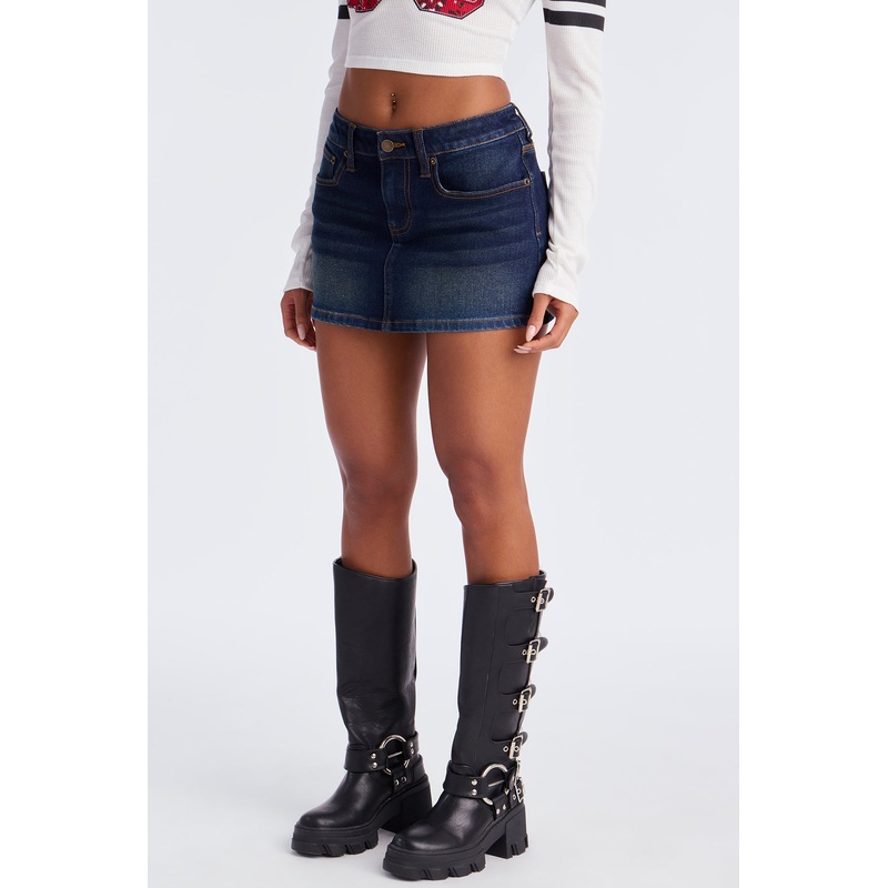 The OG Tinted Denim Micro Mini Skirt – Dark Wash