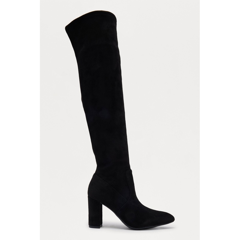 Adith Faux Suede Boots – Black