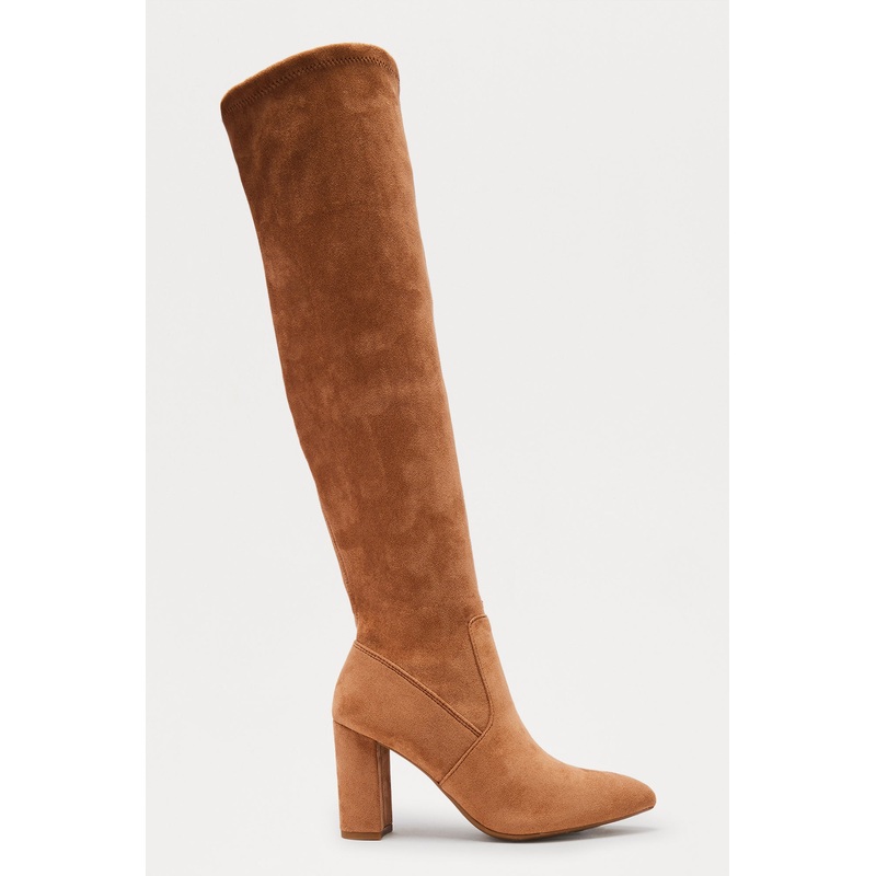 Adith Faux Suede Boots – Camel