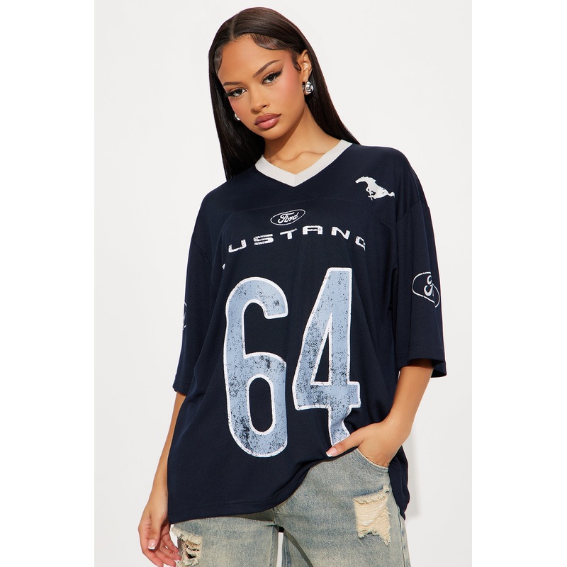 Ford Mustang Jersey Tee – Navy