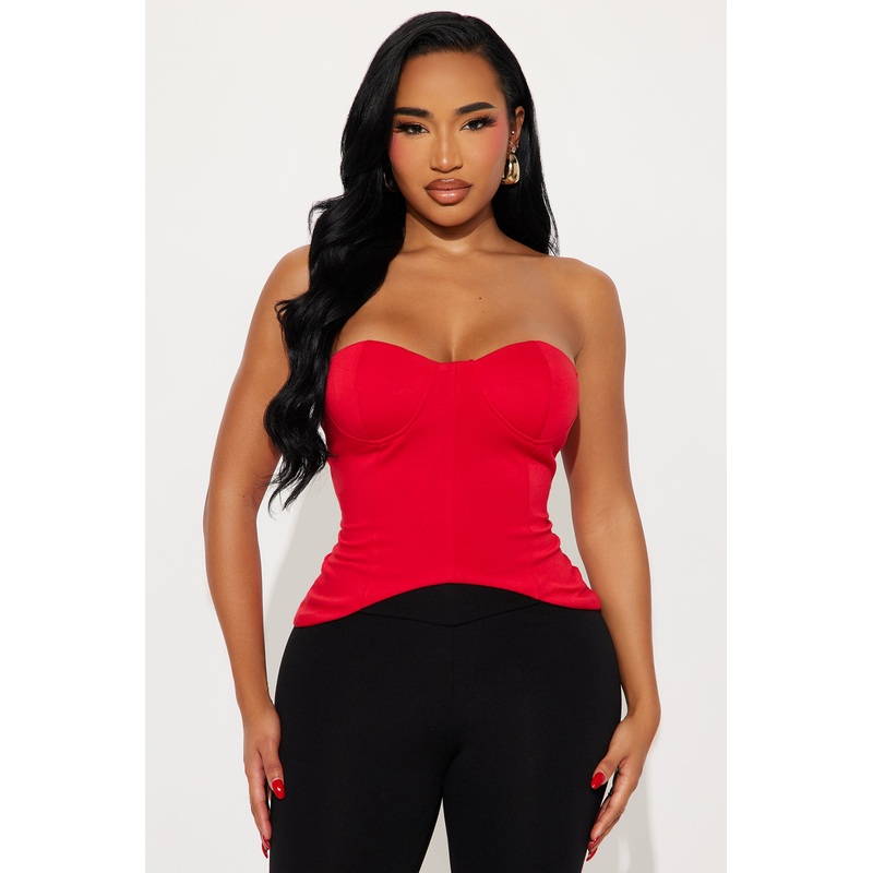 Dolly Strapless Corset Top – Red