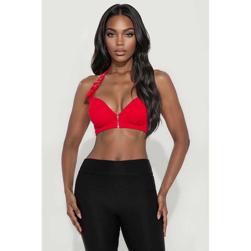 I Crave It Halter Bra Top – Red