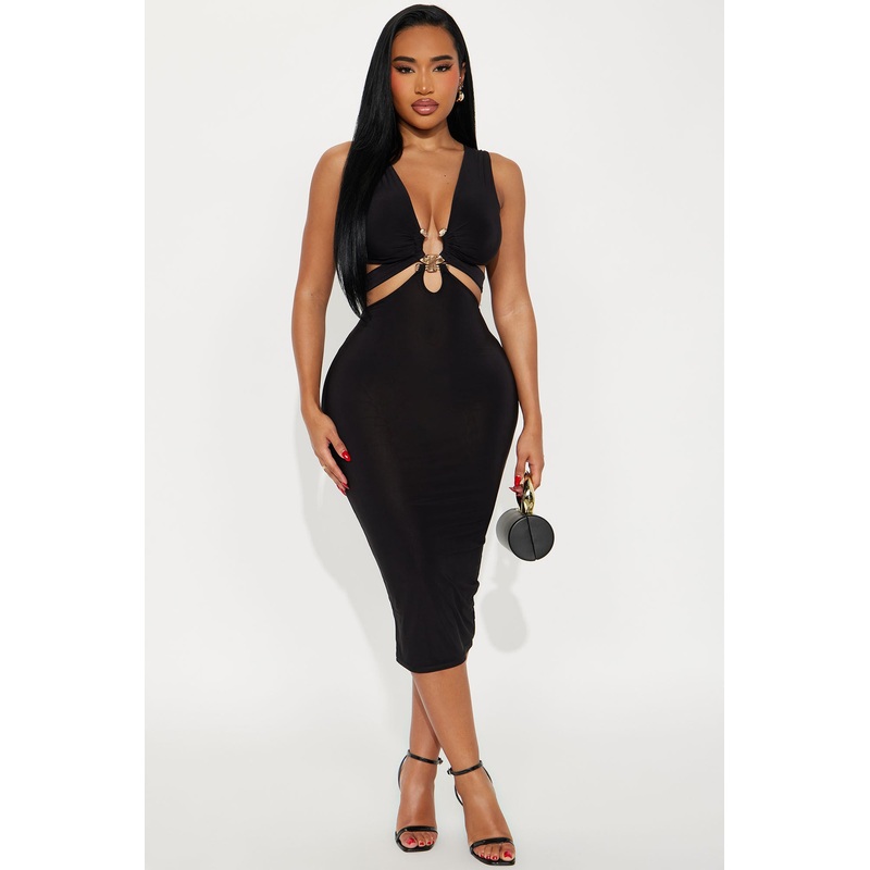 All Good Here Midi Dress – Black