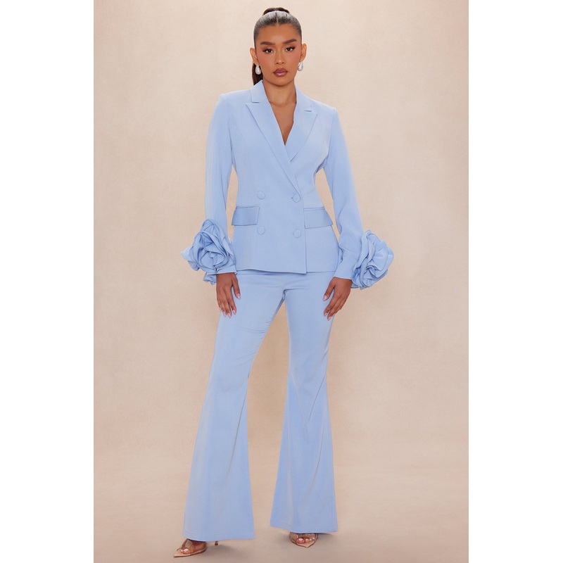 Amora Blazer Suit Set – Dusty Blue