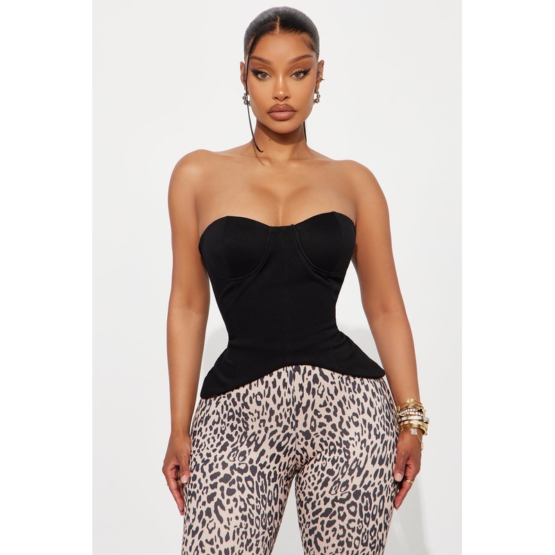 Dolly Strapless Corset Top – Black