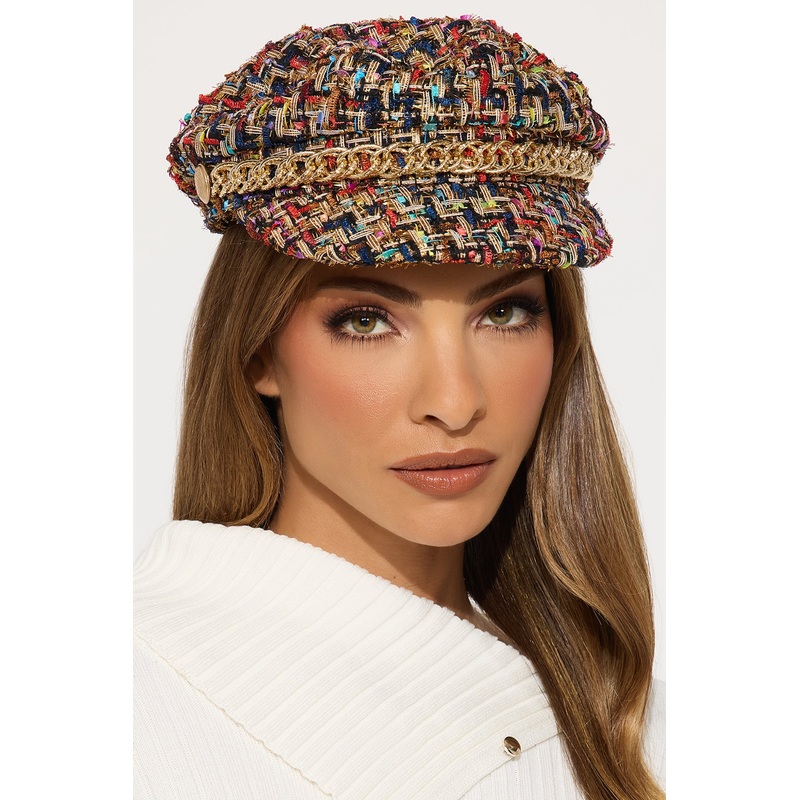 All Fun And Games Tweed Cabbie Hat – Multi Color