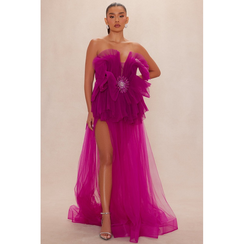 Angelica Tulle Gown – Magenta