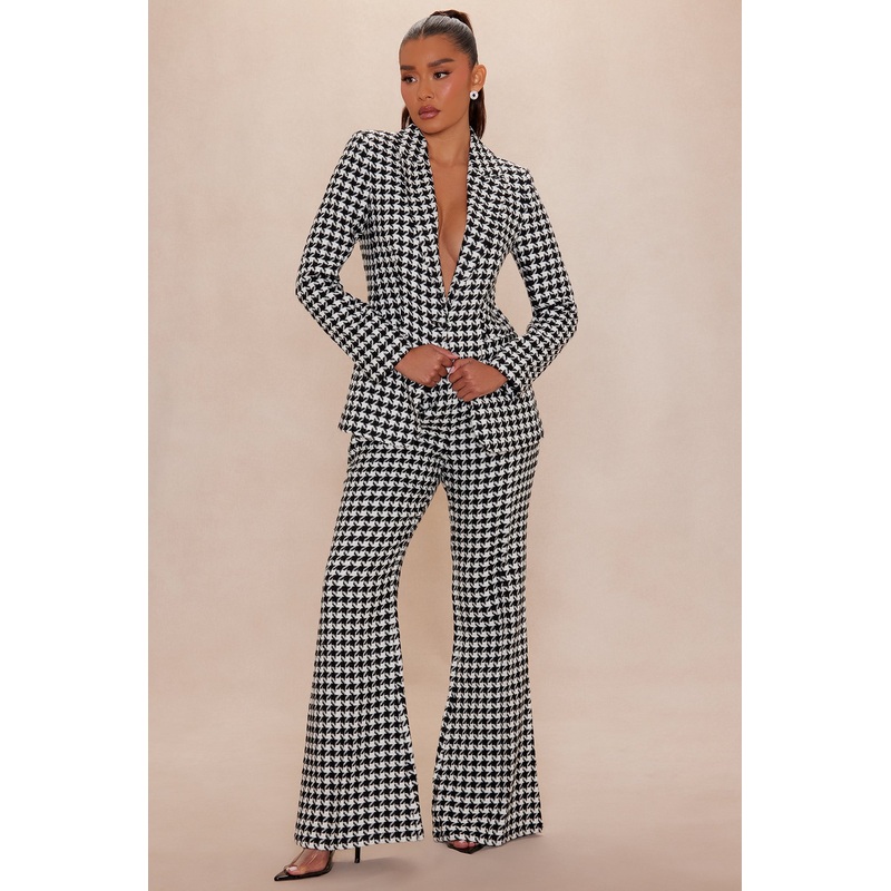 Calista Tweed Pant – Black/White