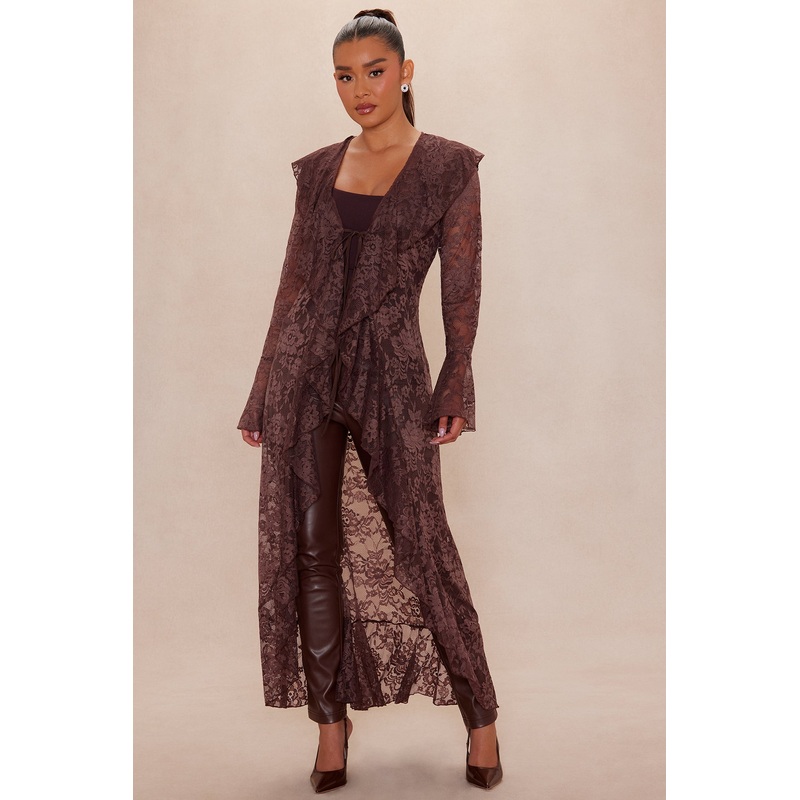With The Wind Lace Cardigan – Chocolate