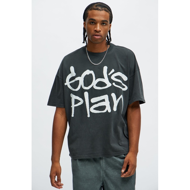 God’s Plan Oversized Short Sleeve Tee – Black