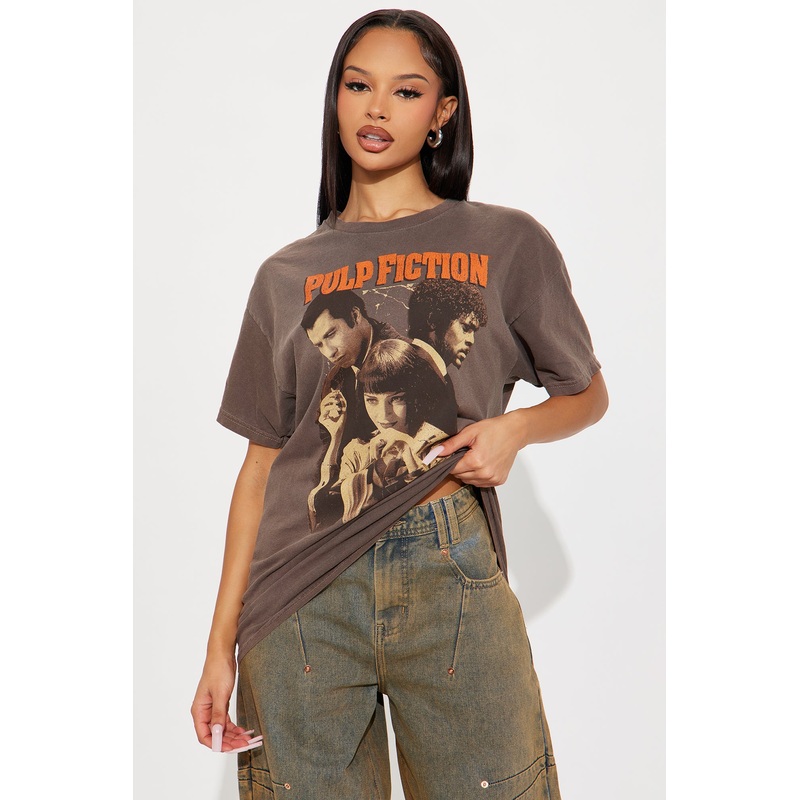 Pulp Fiction Character Washed Tee – Grey