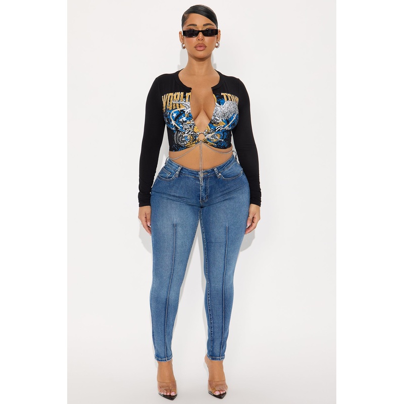 Seamingly Beautiful Low Rise Skinny Jeans – Medium Wash