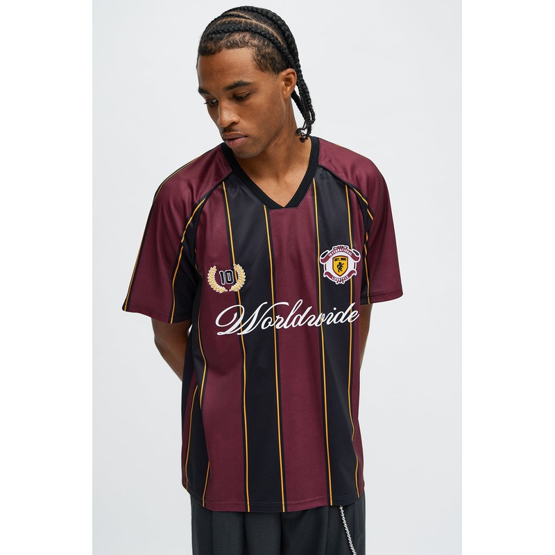 Worldwide Jersey Tee – DarkRed
