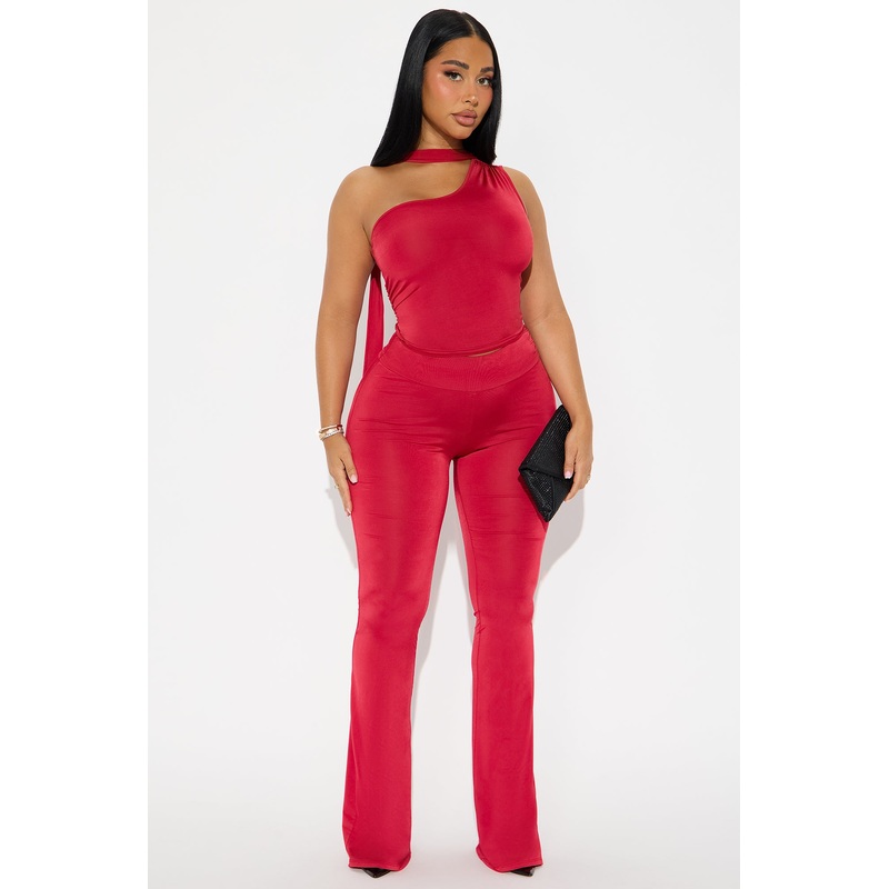 Alaina 3 Piece Pant Set – Red