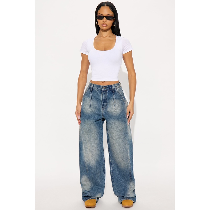 Scotlyn Loose Straight Leg Jeans – Vintage Wash