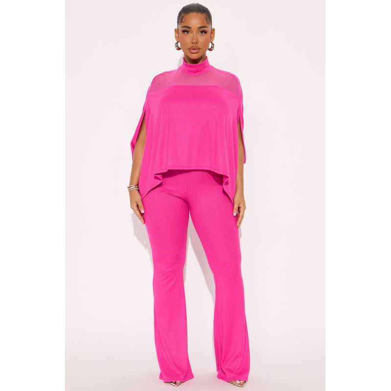 Alice Mock Neck Pant Set – Hot Pink