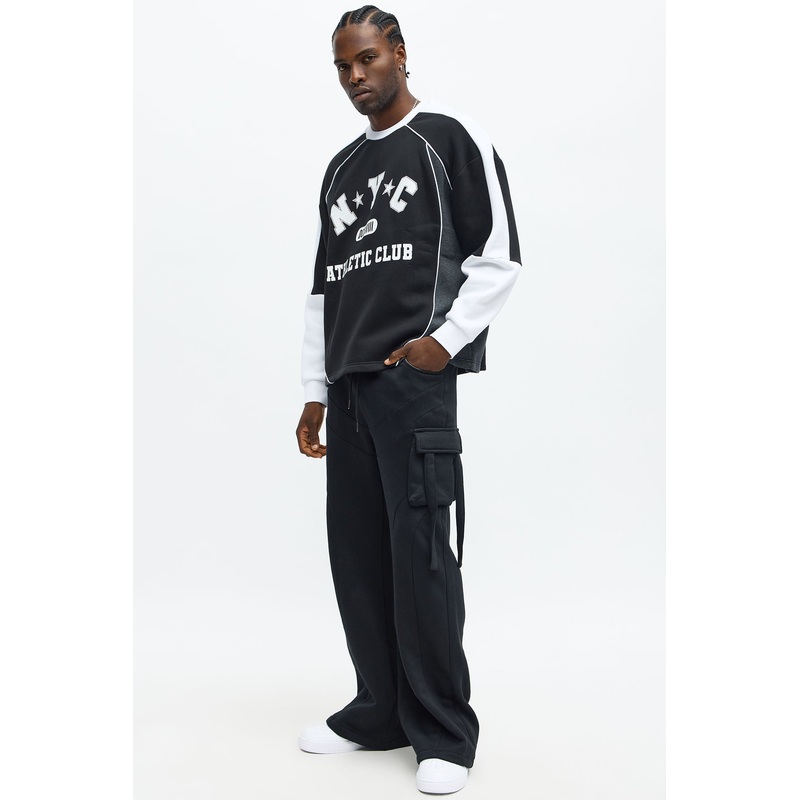 Baggy Cargo Look At Me Sweatpants – Black