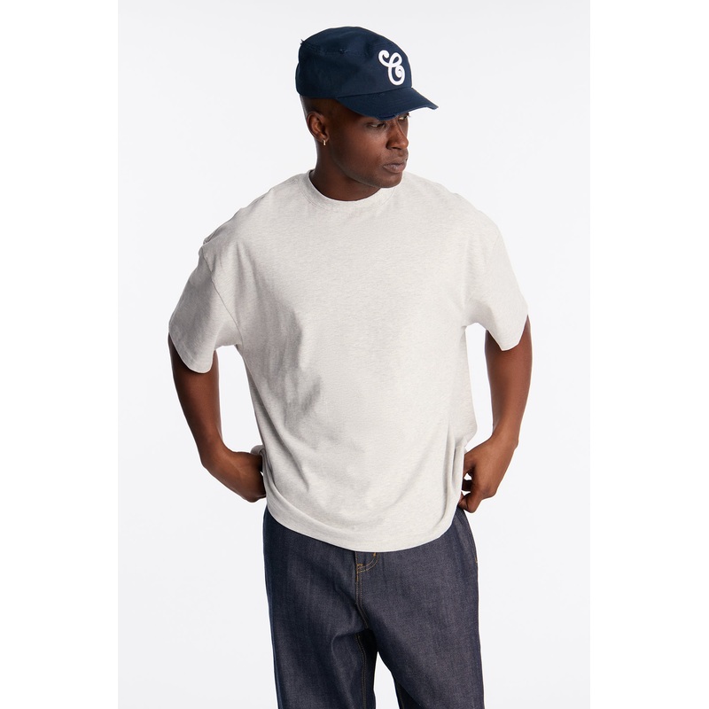 Boxy Premium Midweight Tee – Heather Grey