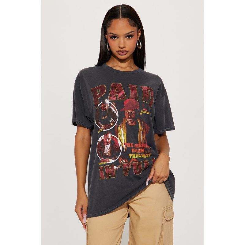 Paid In Full Washed Throwback Tee – Black